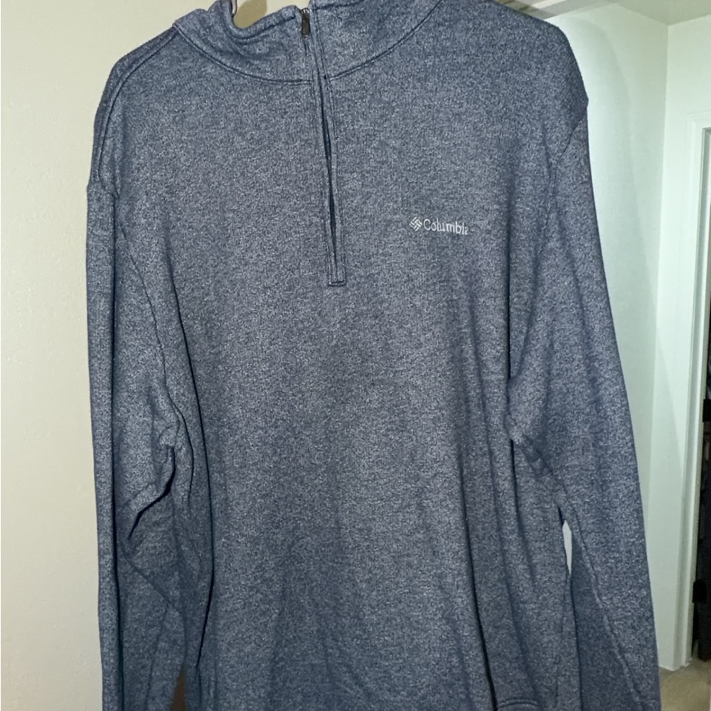 Columbia Navy and Heather Gray Quarter-Zip Pullover